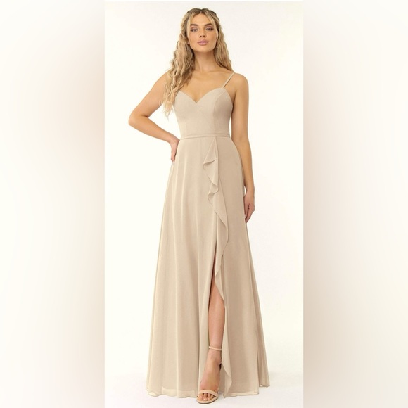 AZAZIE NAEEM Bridesmaid Dress Champagne Colored Dress - Picture 3 of 3